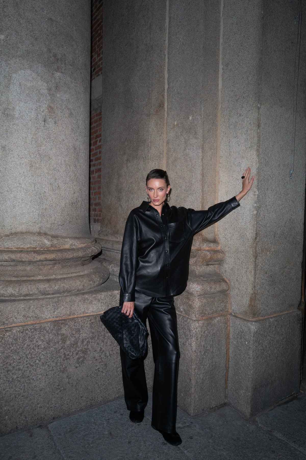 Liv Leather Shirt - Black
