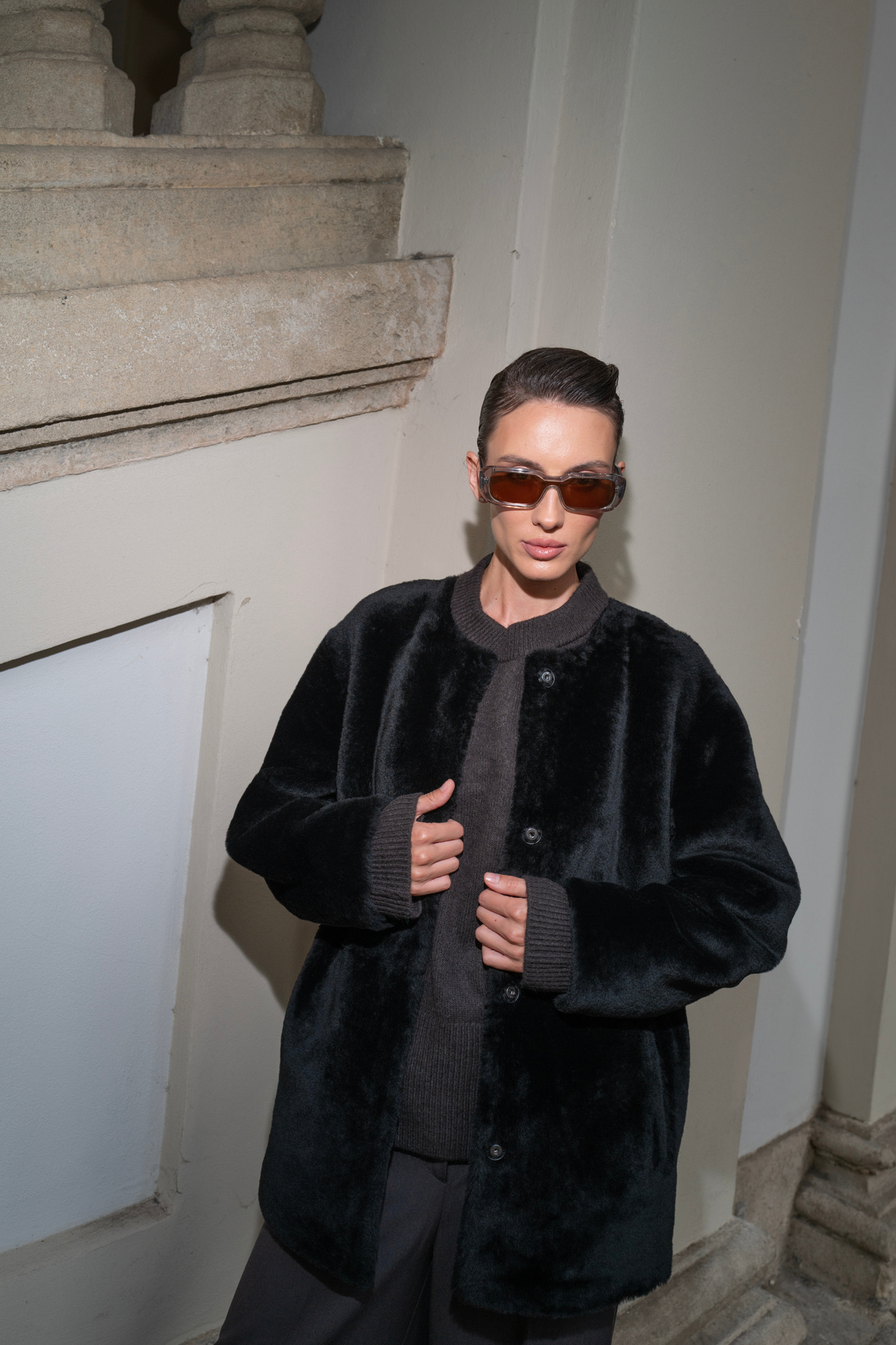 Celine Shearling Jacket - Black