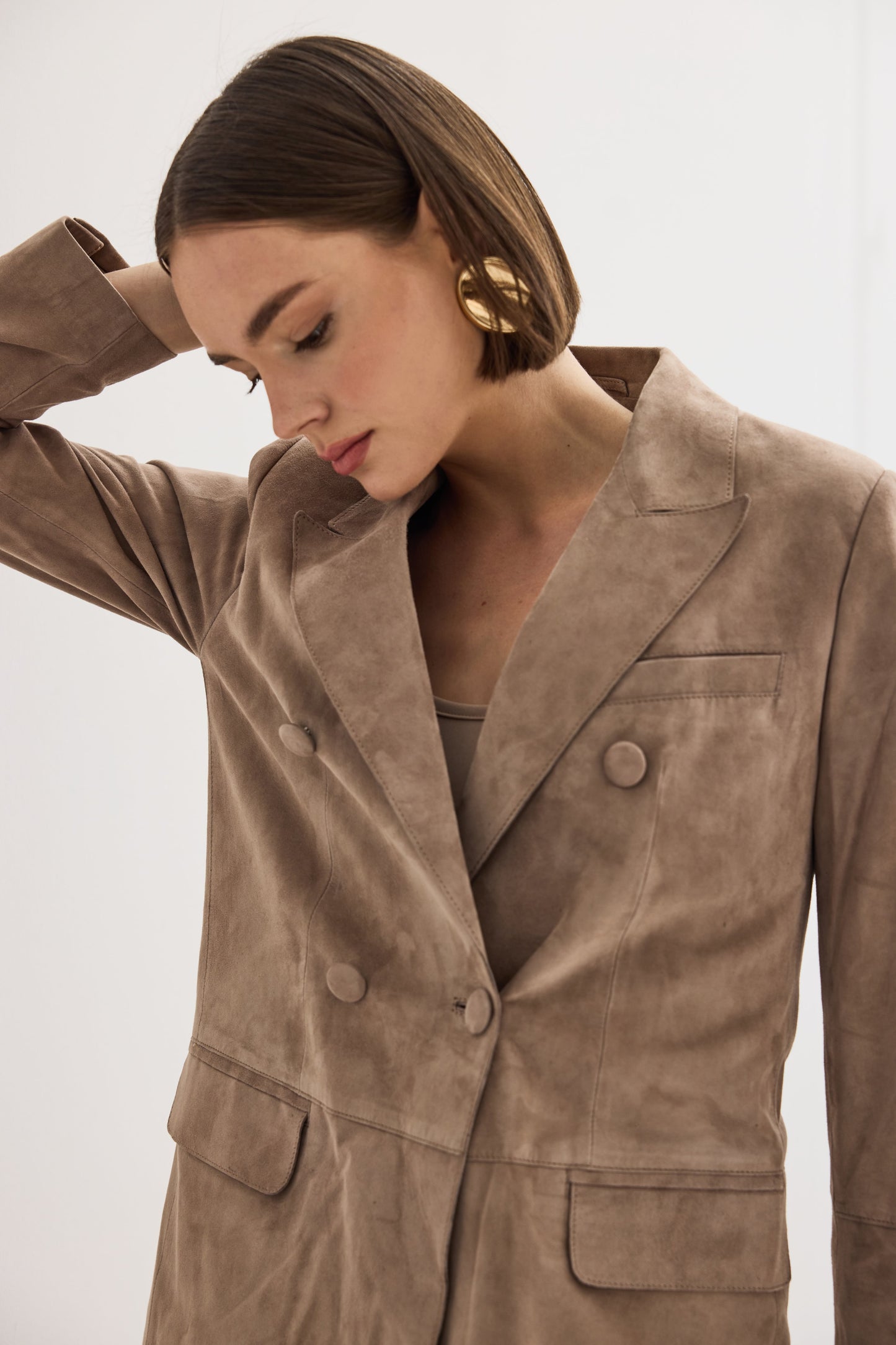Sydney Beige Suede Blazer