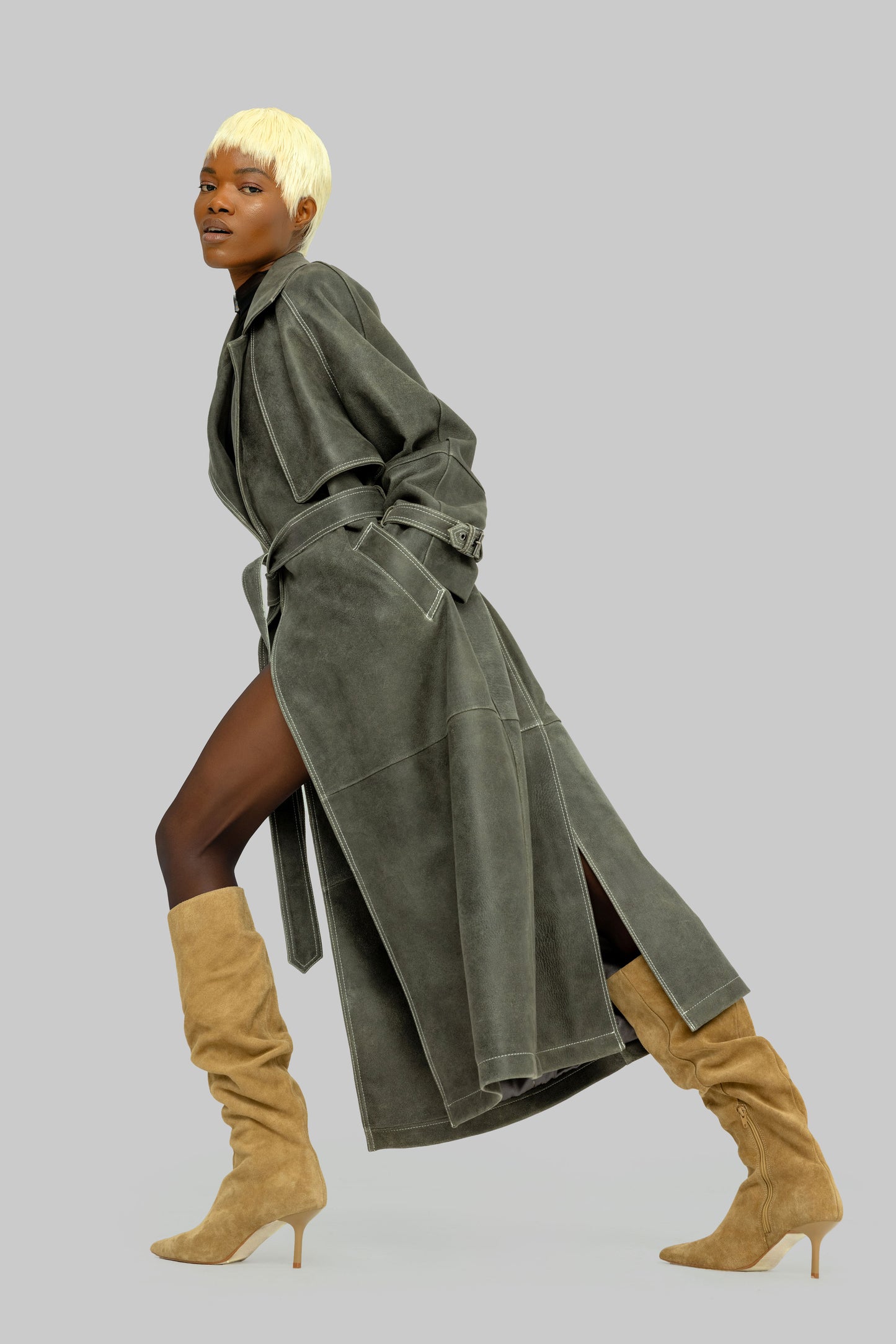 Venice Trench Coat Gray