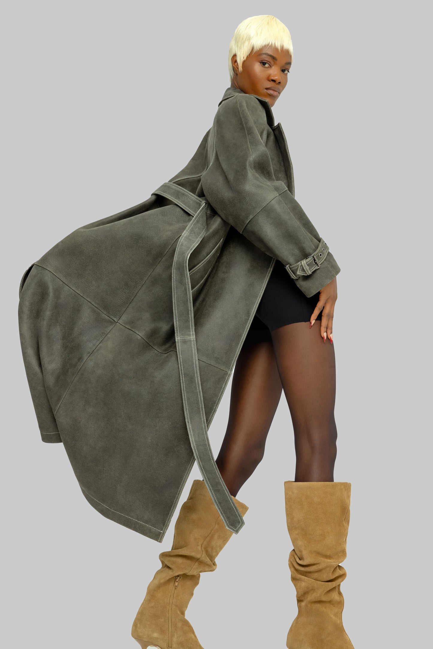 Venice Trench Coat Gray