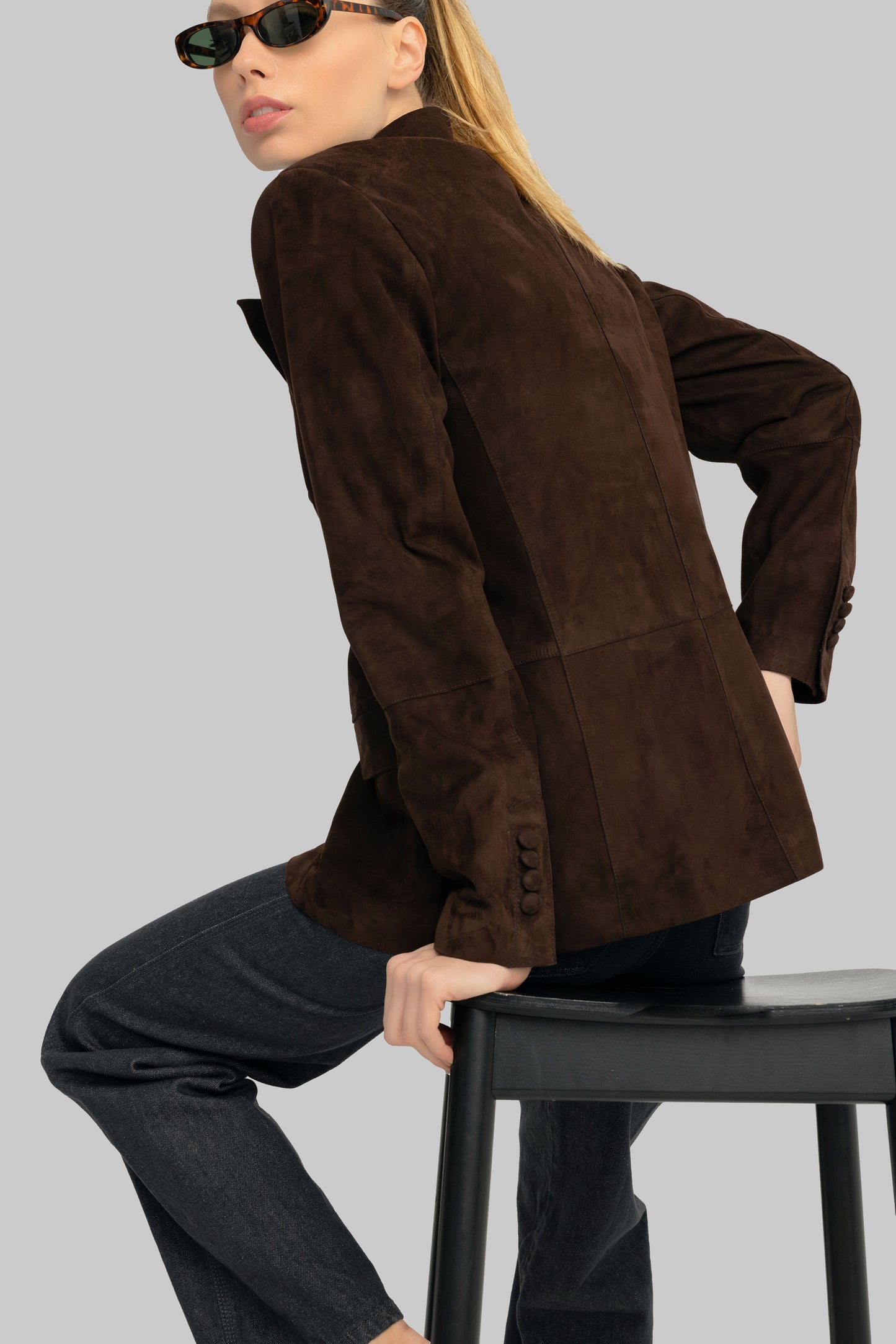Sydney Brown Suede Blazer