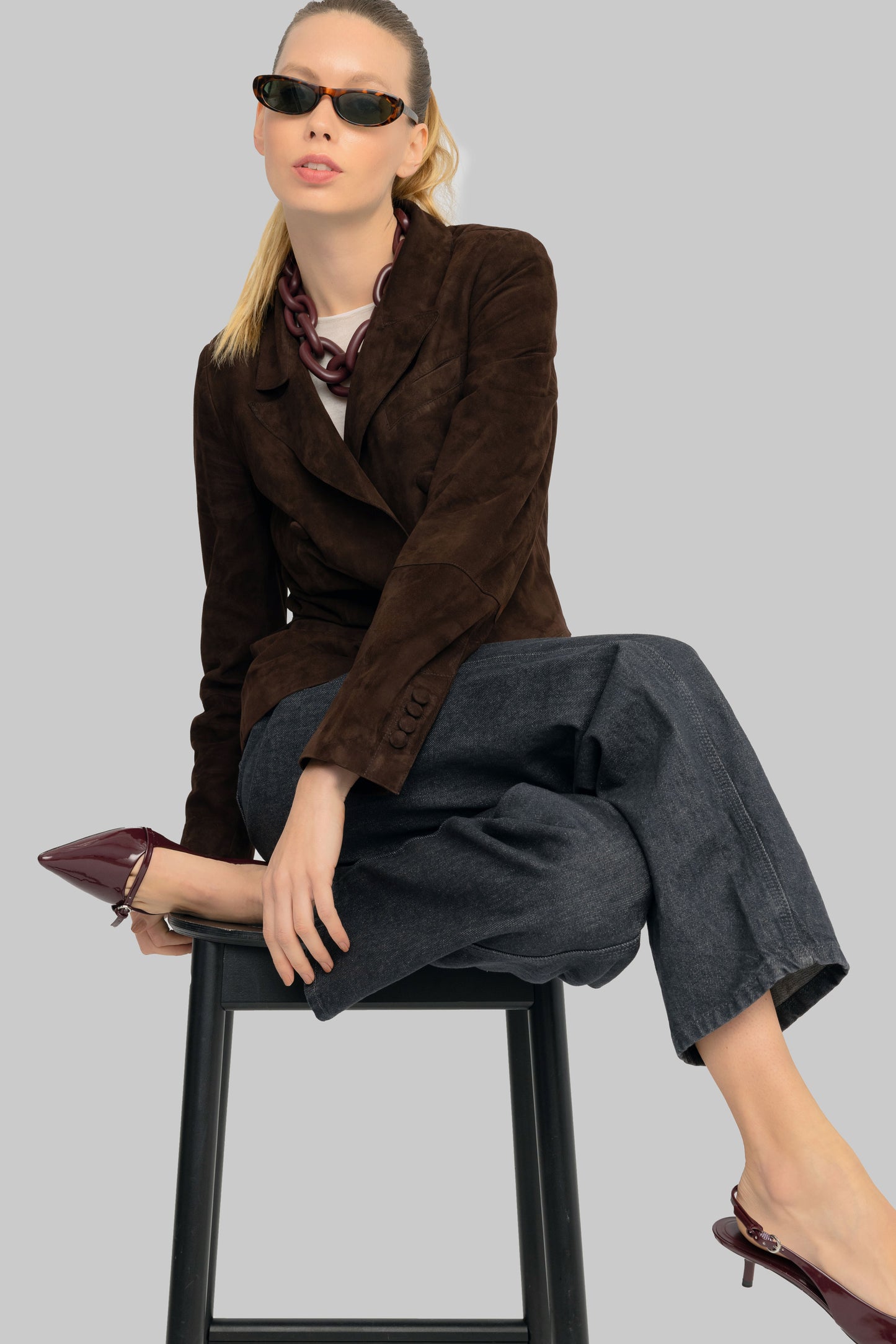 Sydney Brown Suede Blazer