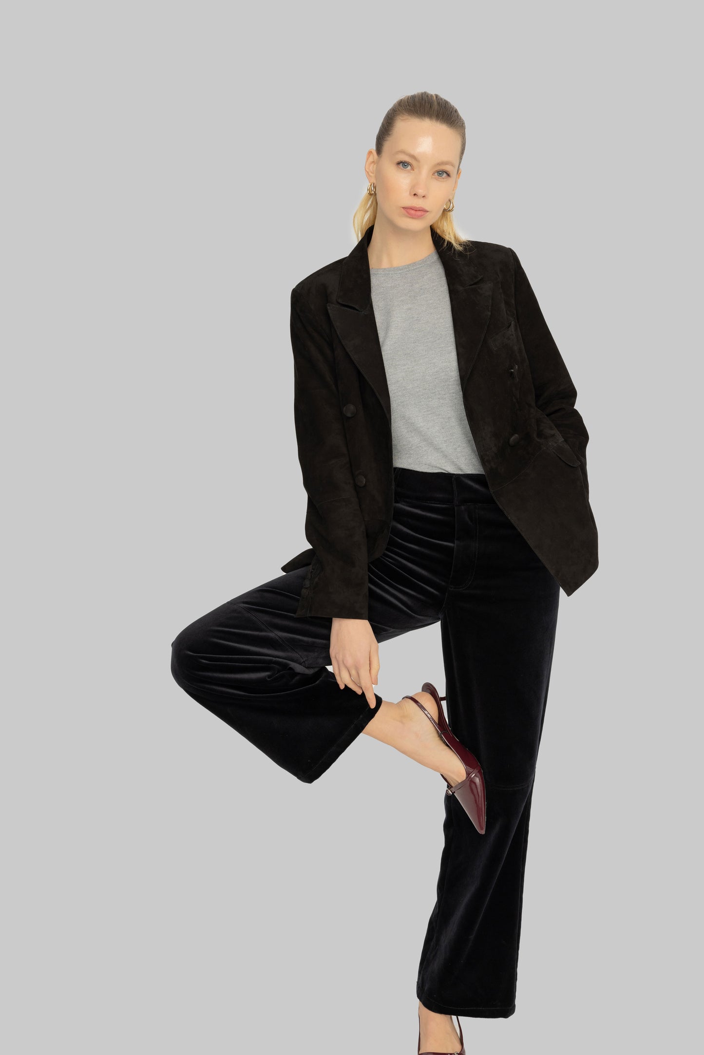 Sydney Black Suede Blazer