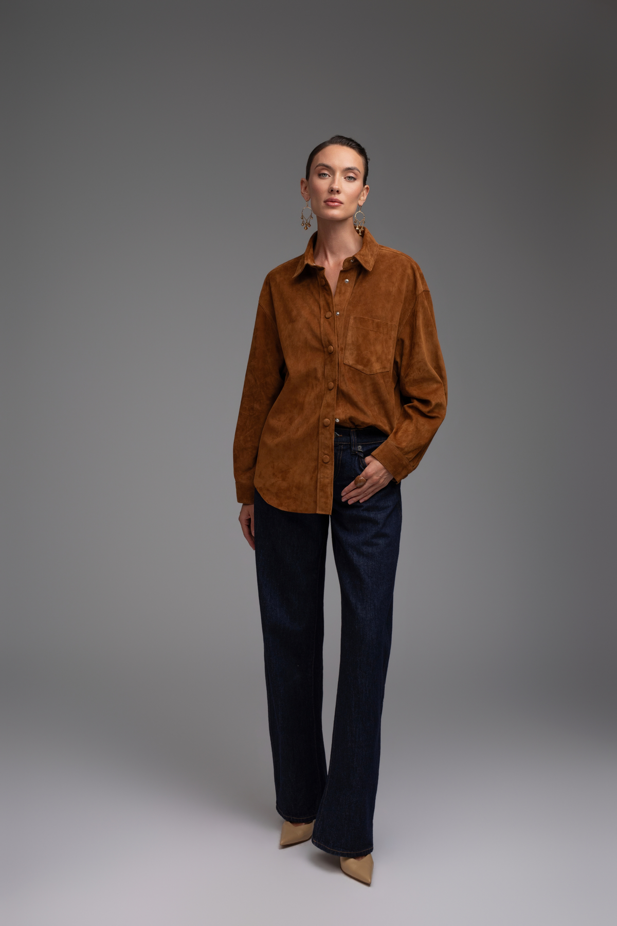 Liv Suede Shirt - Caramel