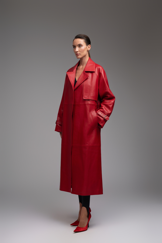 Barcelona Trench Coat - Red