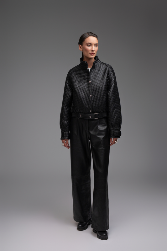 Clara Leather Trousers - Black