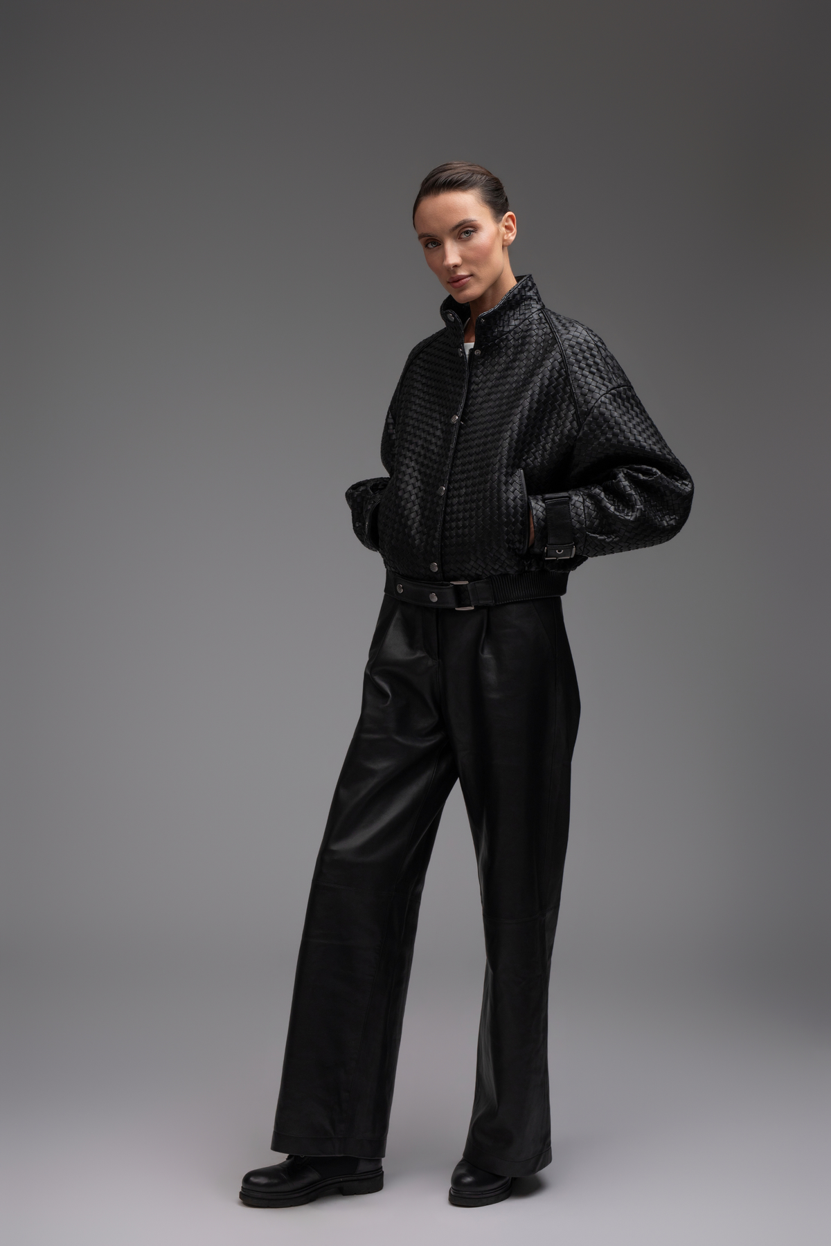 Clara Leather Trousers - Black