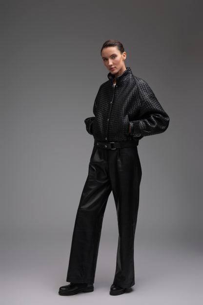 Clara Leather Trousers - Black