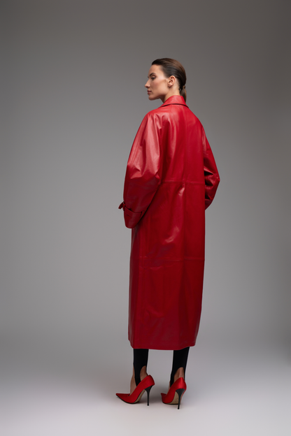 Barcelona Trench Coat - Red