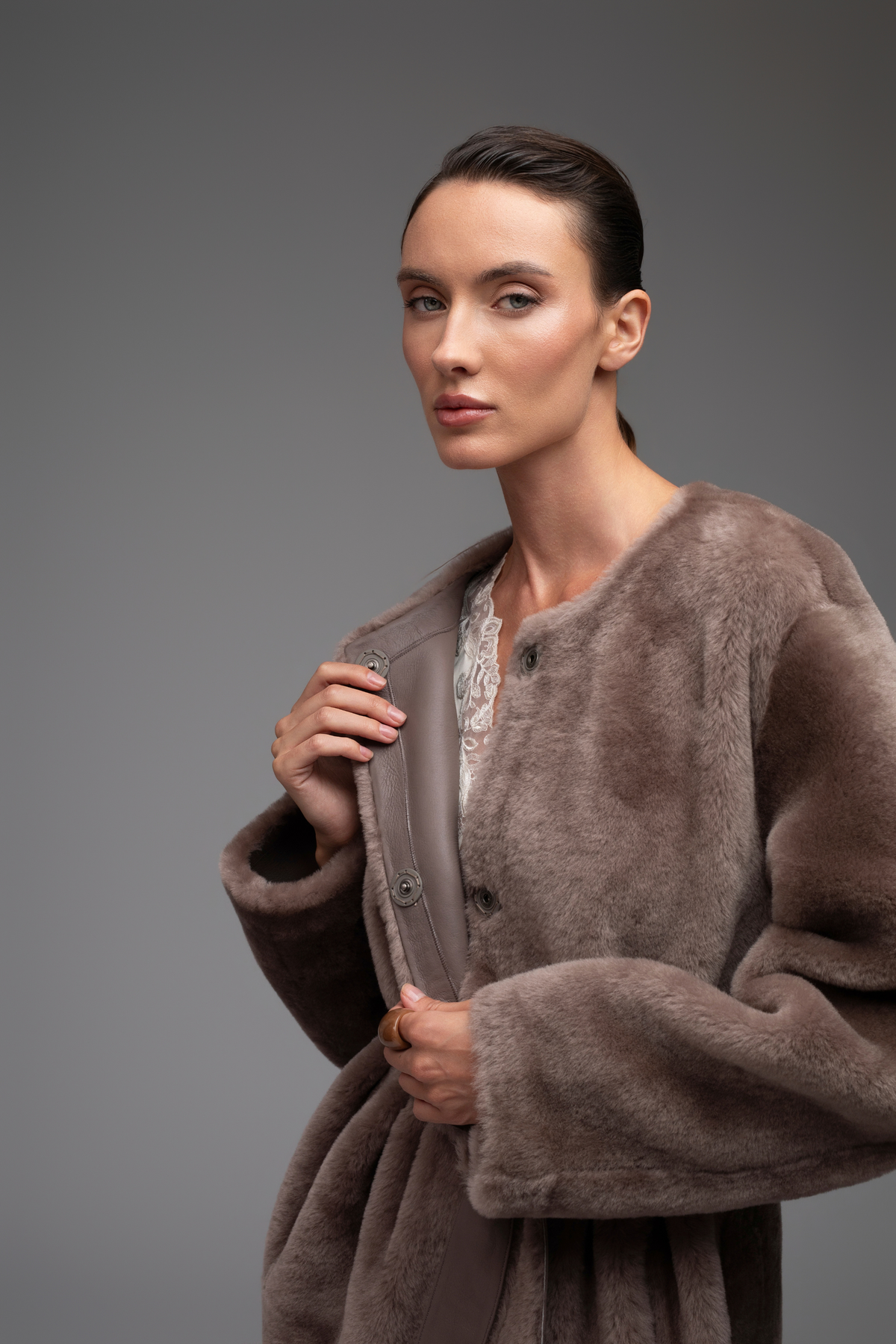 Celine Shearling Jacket - Mink
