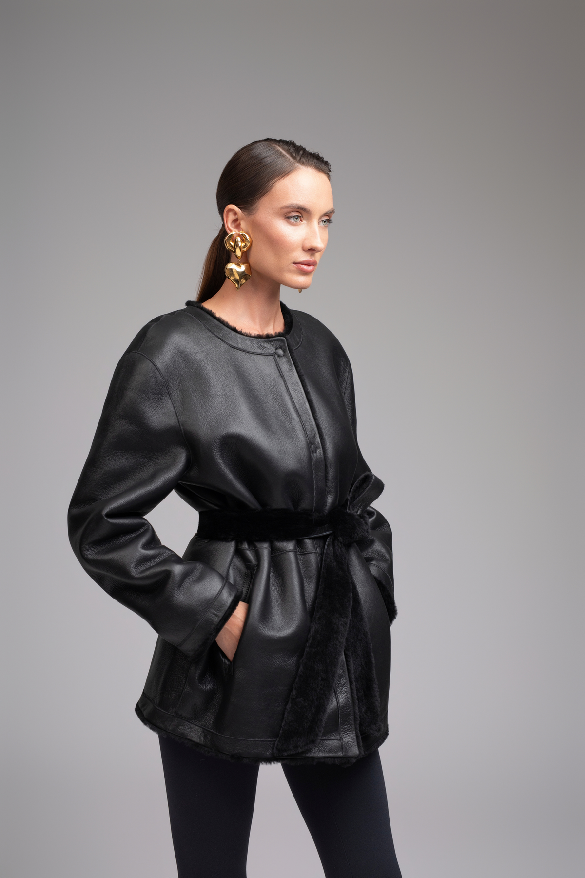 Celine Shearling Jacket - Black