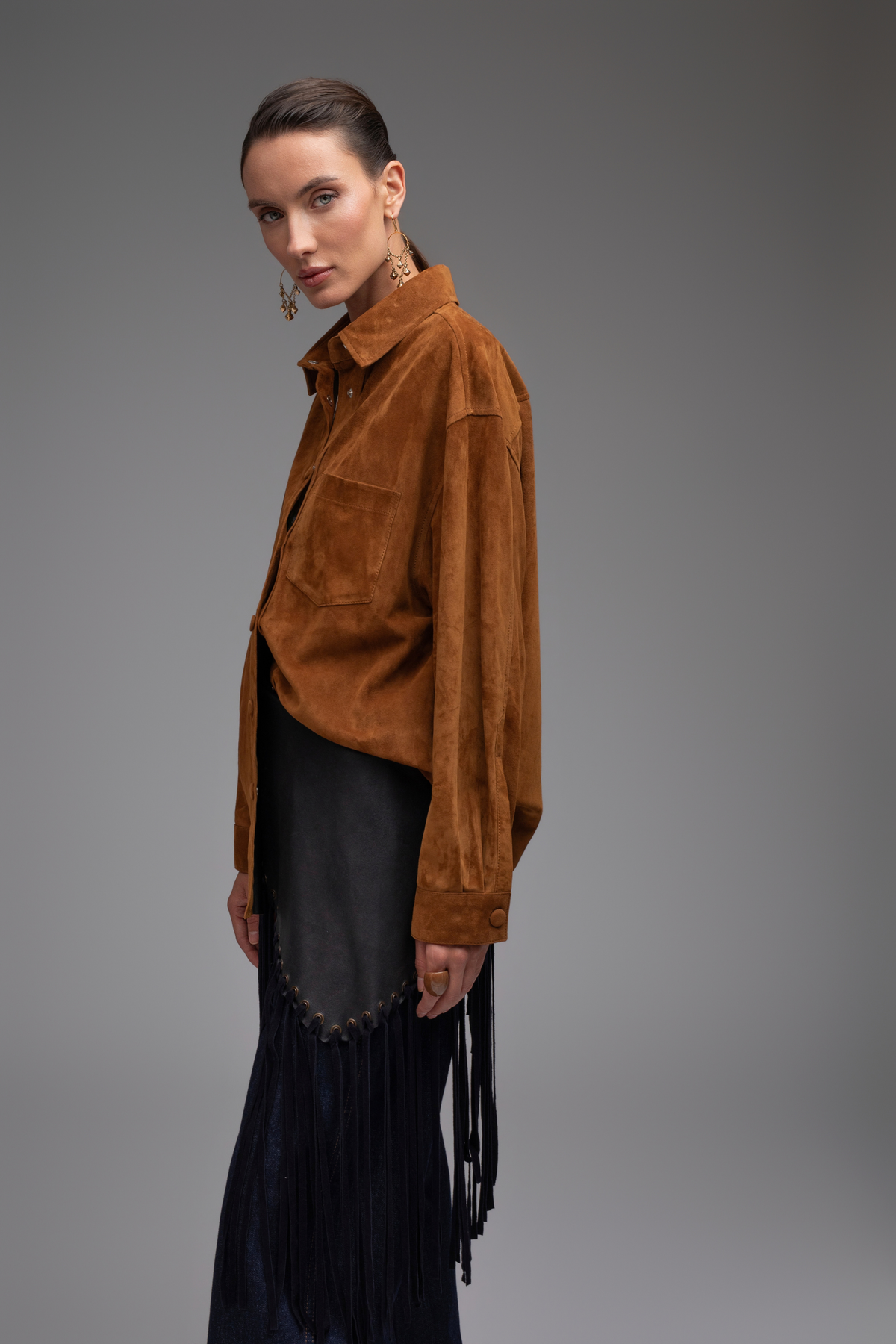 Liv Suede Shirt - Caramel