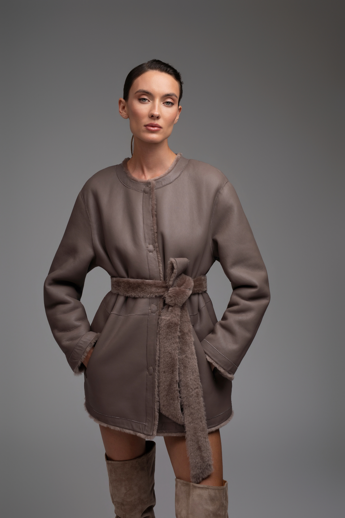 Celine Shearling Jacket - Mink