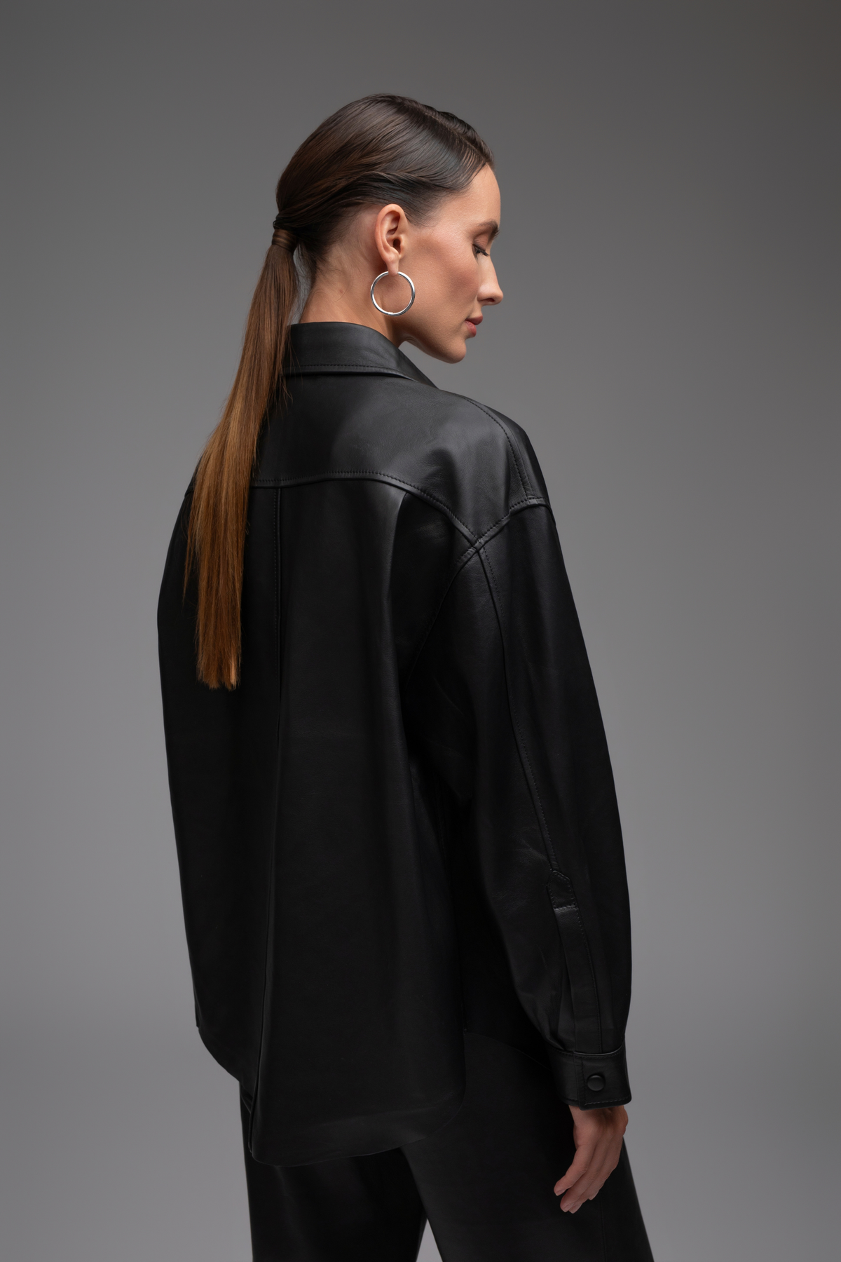 Liv Leather Shirt - Black