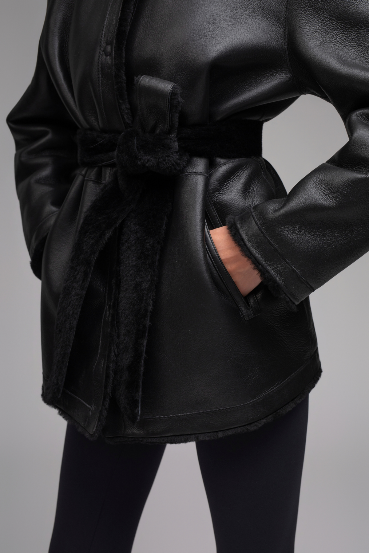 Celine Shearling Jacket - Black