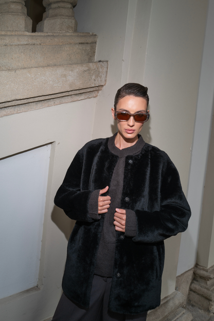 Celine Shearling Jacket - Black