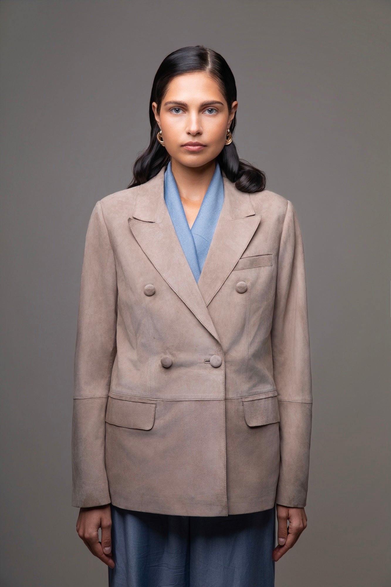 Sydney Beige Suede Blazer