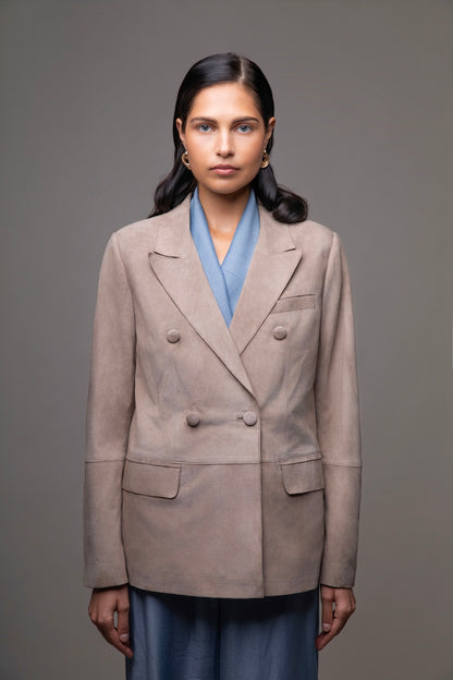 Sydney Beige Suede Blazer
