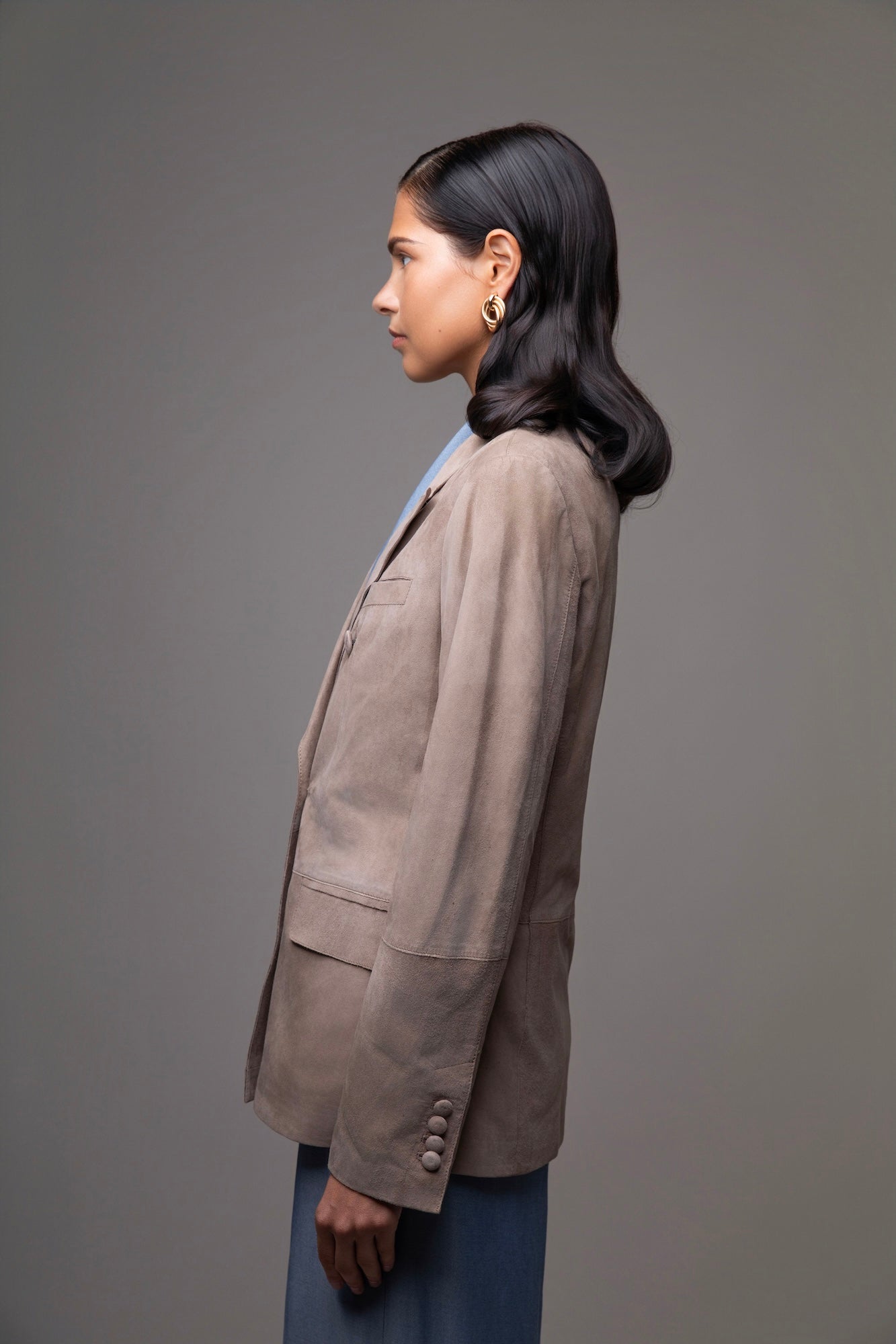 Sydney Beige Suede Blazer