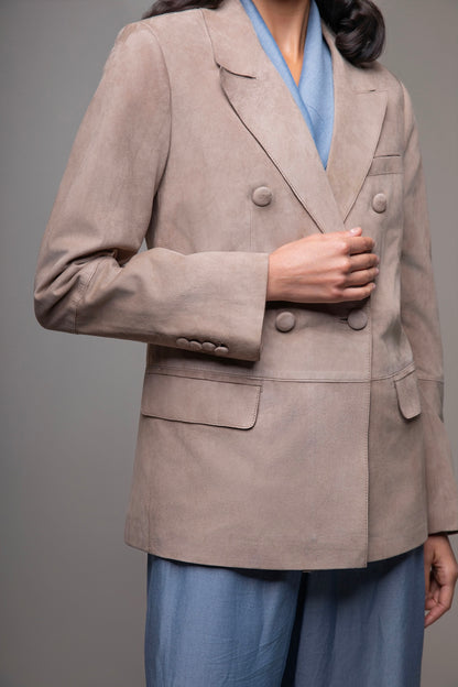 Sydney Beige Suede Blazer