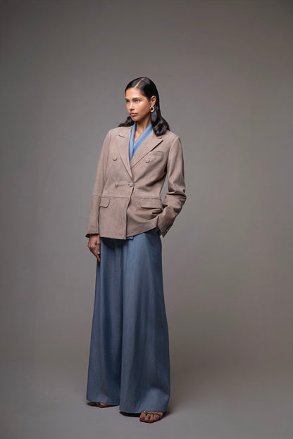 Sydney Beige Suede Blazer