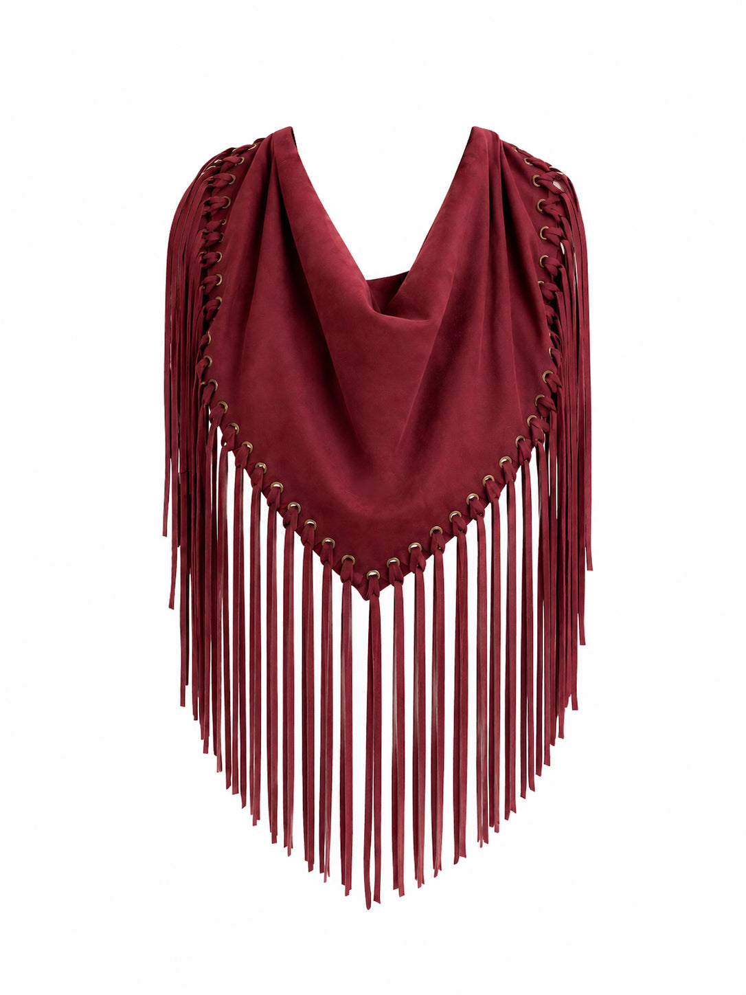 Arizona Fringed Shawl – Burgundy