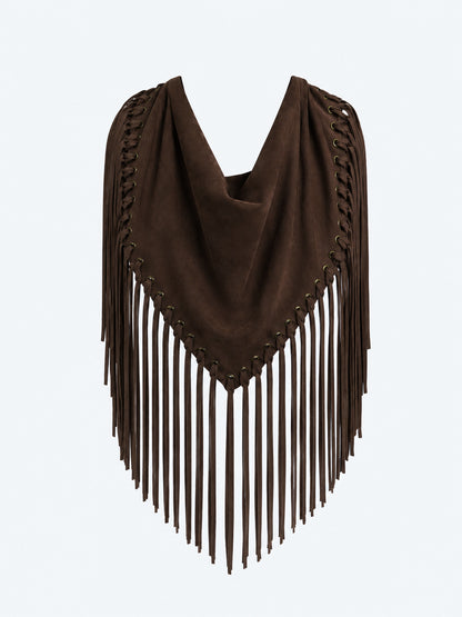Arizona Fringed Shawl – Mocha