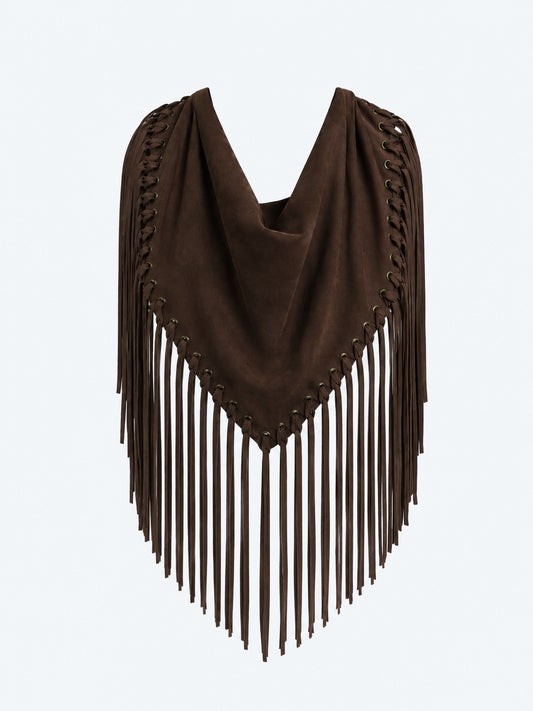 Arizona Fringed Shawl – Mocha
