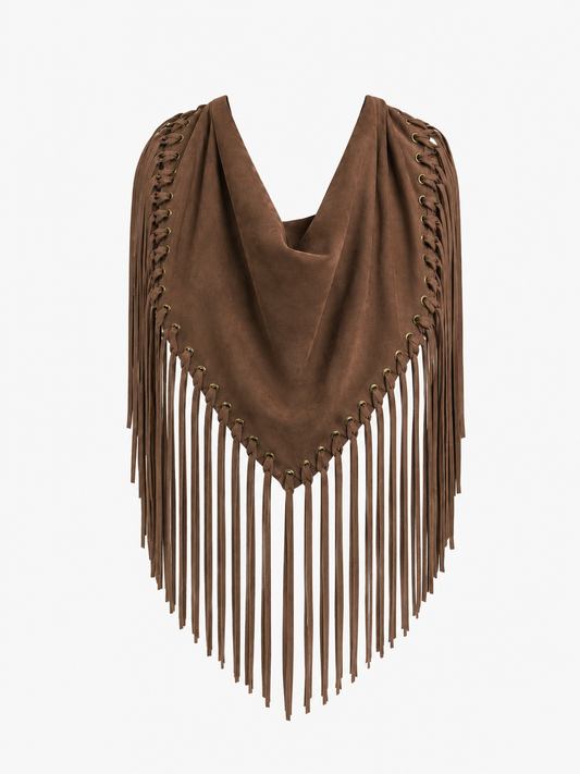Arizona Fringed Shawl – Tobacco