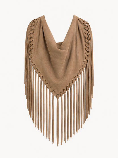 Arizona Fringed Shawl – Beige