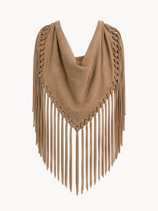Arizona Fringed Shawl Beige