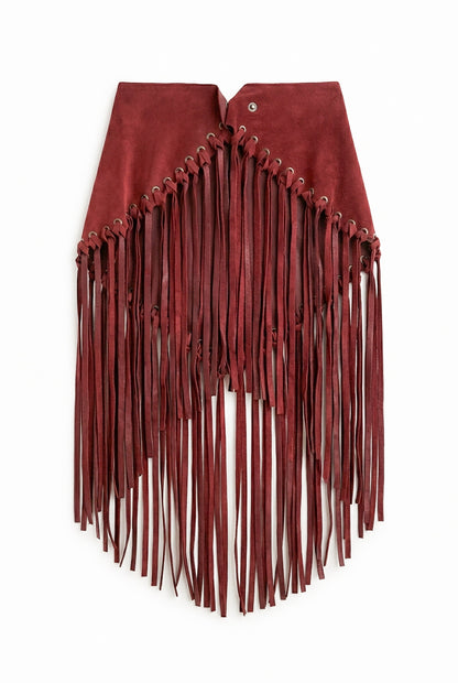 Arizona Fringed Shawl – Burgundy