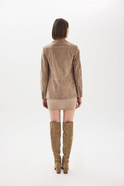 Sydney Beige Suede Blazer