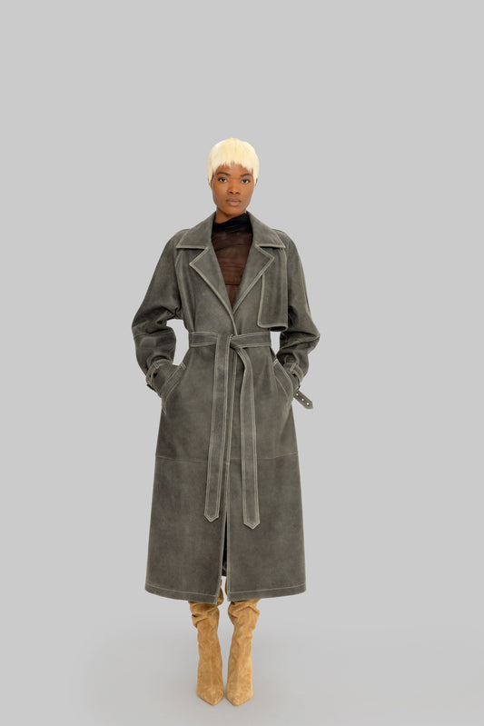 Venice Trench Coat Gray