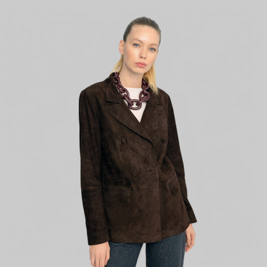 Sydney Brown Suede Blazer