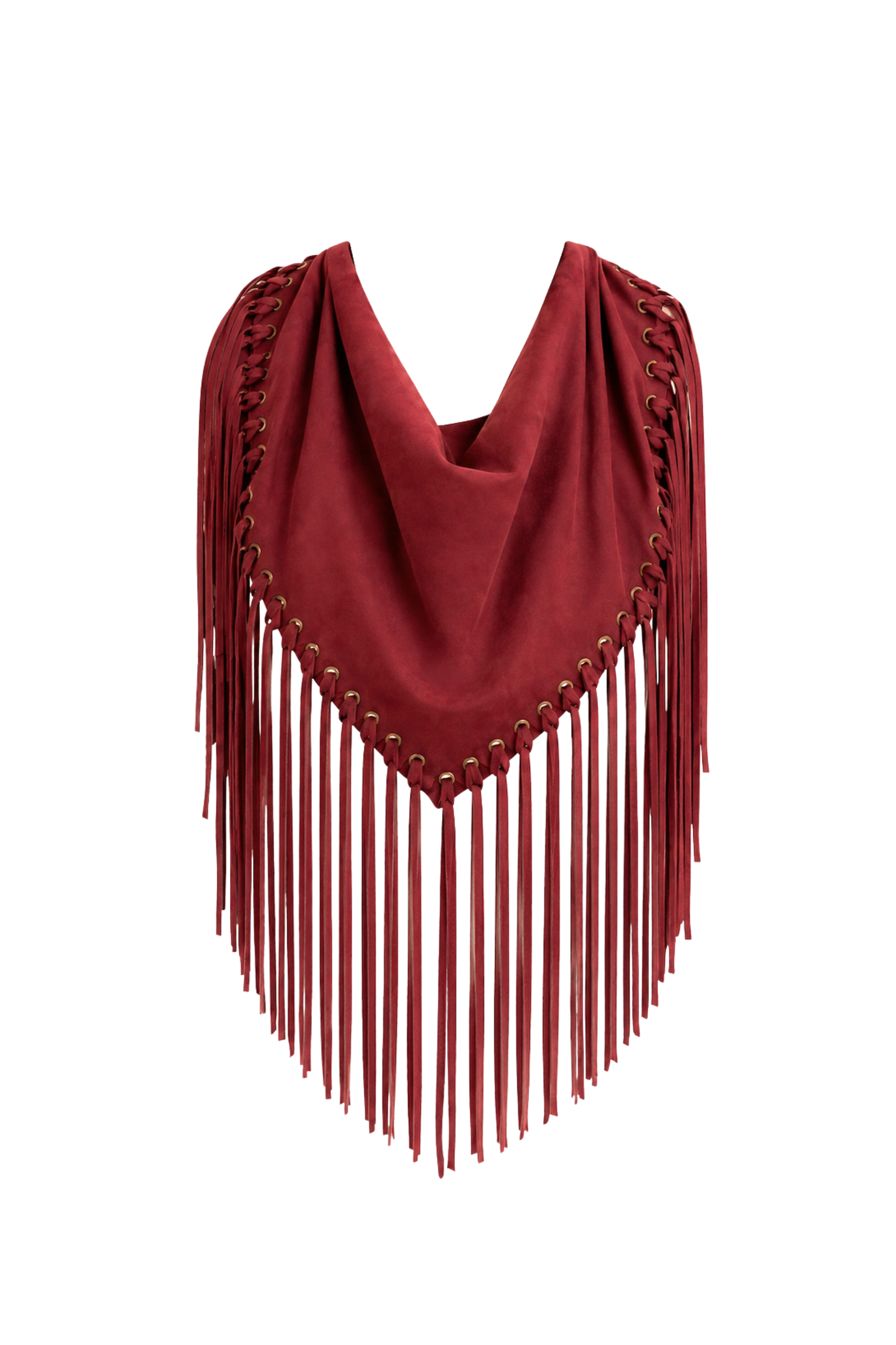 Arizona Fringed Shawl Burgundy