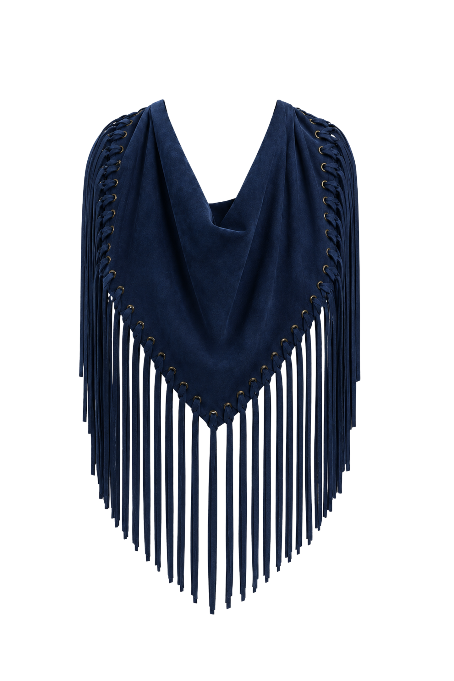 Arizona Fringed Shawl Dark Blue