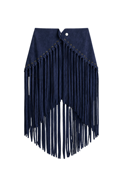 Arizona Fringed Shawl Dark Blue