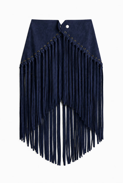 Arizona Fringed Shawl Dark Blue