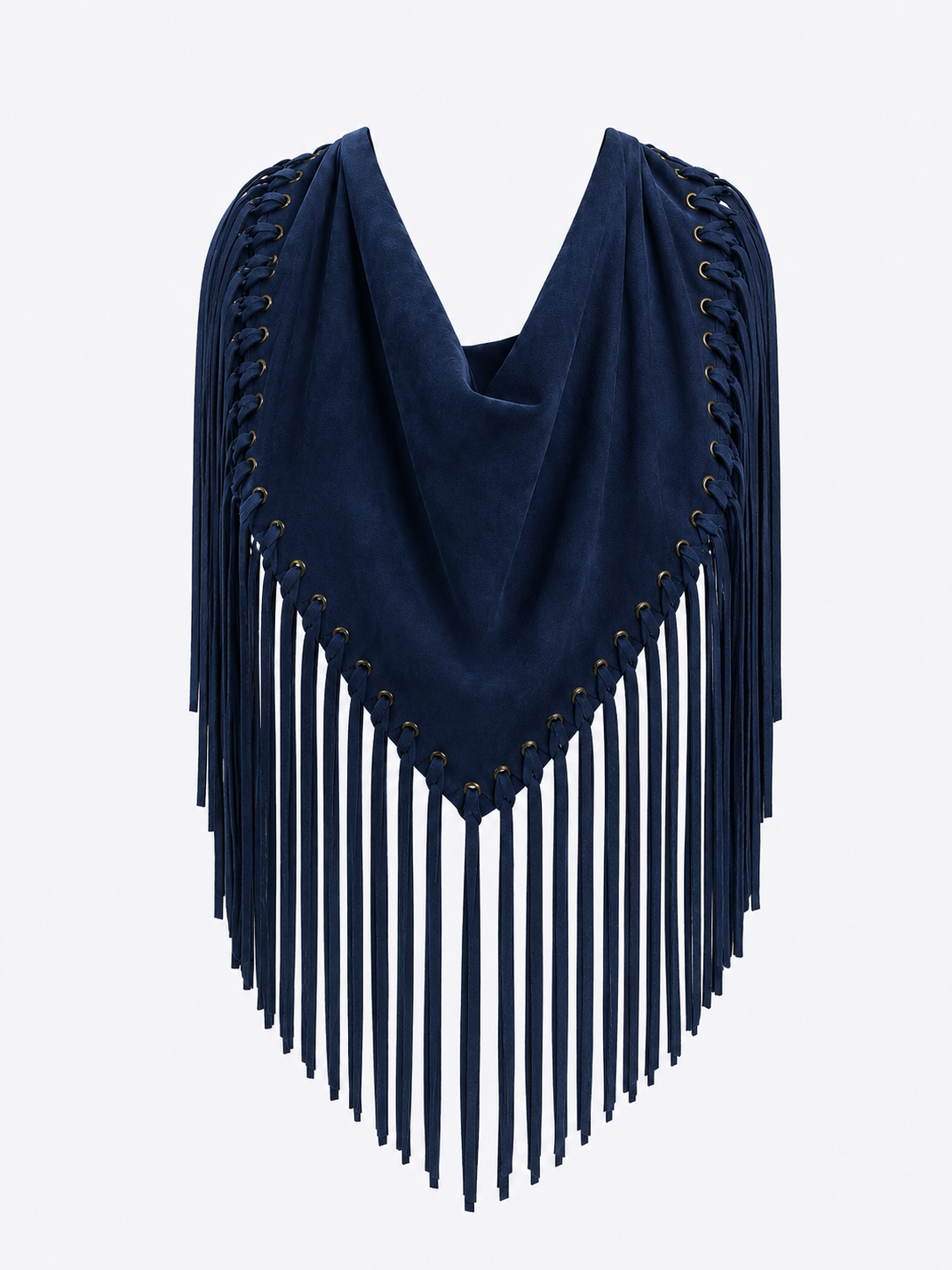 Arizona Fringed Shawl Dark Blue