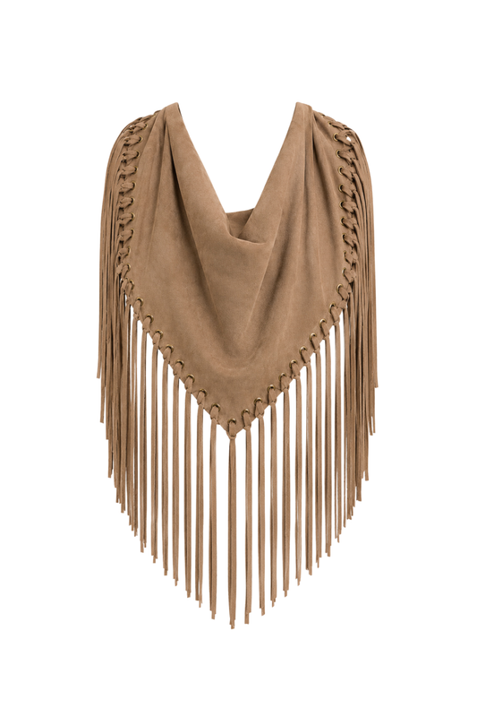 Arizona Fringed Shawl Beige