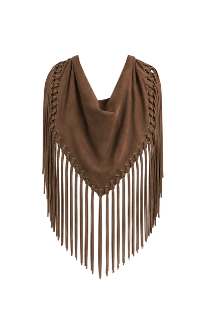 Arizona Fringed Shawl Tobacco
