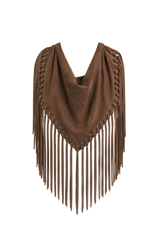 Arizona Fringed Shawl Tobacco